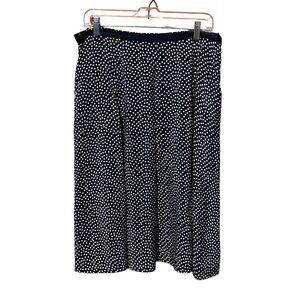 Pendleton Womens Navy Blue White Polka Dot Silk Skirt‎ Lined Pleated t Sz 14